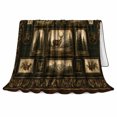 thumbnail image 2 of Rustic Wildlife Patchwork Scene, Calm Cabin Nature Illustration Style for Cabin Lovers, Bear Moose Mountain Theme and Housewarming Gift, Cozy Flannel Blanket for Living Room Cabin, Home Decor, 2 of 9