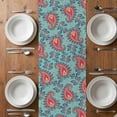 thumbnail image 6 of Red Teal Boho Botanical Table Runner - 36 Inch Long, Kitchen Dining Table Runner Dresser Scarves, Southwestern Retro Ethnic Tribal Farmhouse Decor for Coffee Tables Wedding Party Banquet, 6 of 8