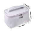 thumbnail image 2 of Polyurethane Leather Makeup Bag Large Makeup Bag Brush Organizer Bag Toiletry Bag for Women Purple, 2 of 6