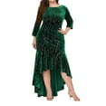 thumbnail image 3 of LilyLLL Plus Size Womens Evening Party Ball Gown Fishtail Long Sleeve Long Dress, 3 of 5
