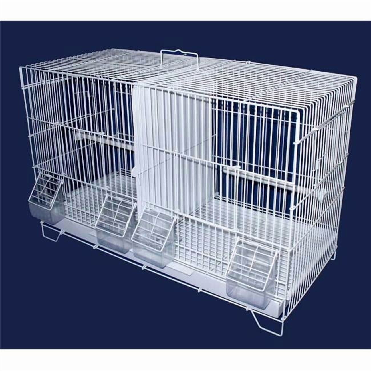 YML 4x2464BLK and 1x4164BLK Lot Of 4 Medium Breeding Cages With Divider And One 3 Tie Black Stand - Black
