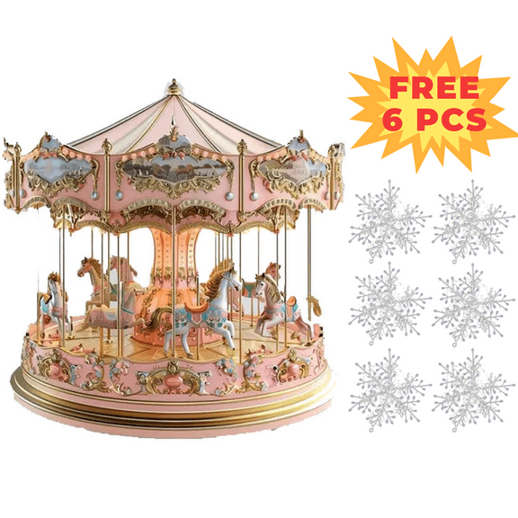 Carousel Acrylic Sunshineshine Catchers for Home Decoration Perfectionion Christmas Gift with Stand (Free 6PCS Snowflakes)