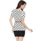 thumbnail image 5 of Allegra K Top Peplum De Lunares De Manga Corta De Verano Para Mujer Con Cinturón Blanco XL, 5 of 6