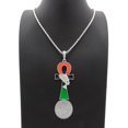 thumbnail image 4 of iJewelry2 Egyptian Afro-Flag Colored ANKH Cross with Queen Nefertiti Motif Silver Tone Rope Chain Pendant Necklace 20'', 4 of 5