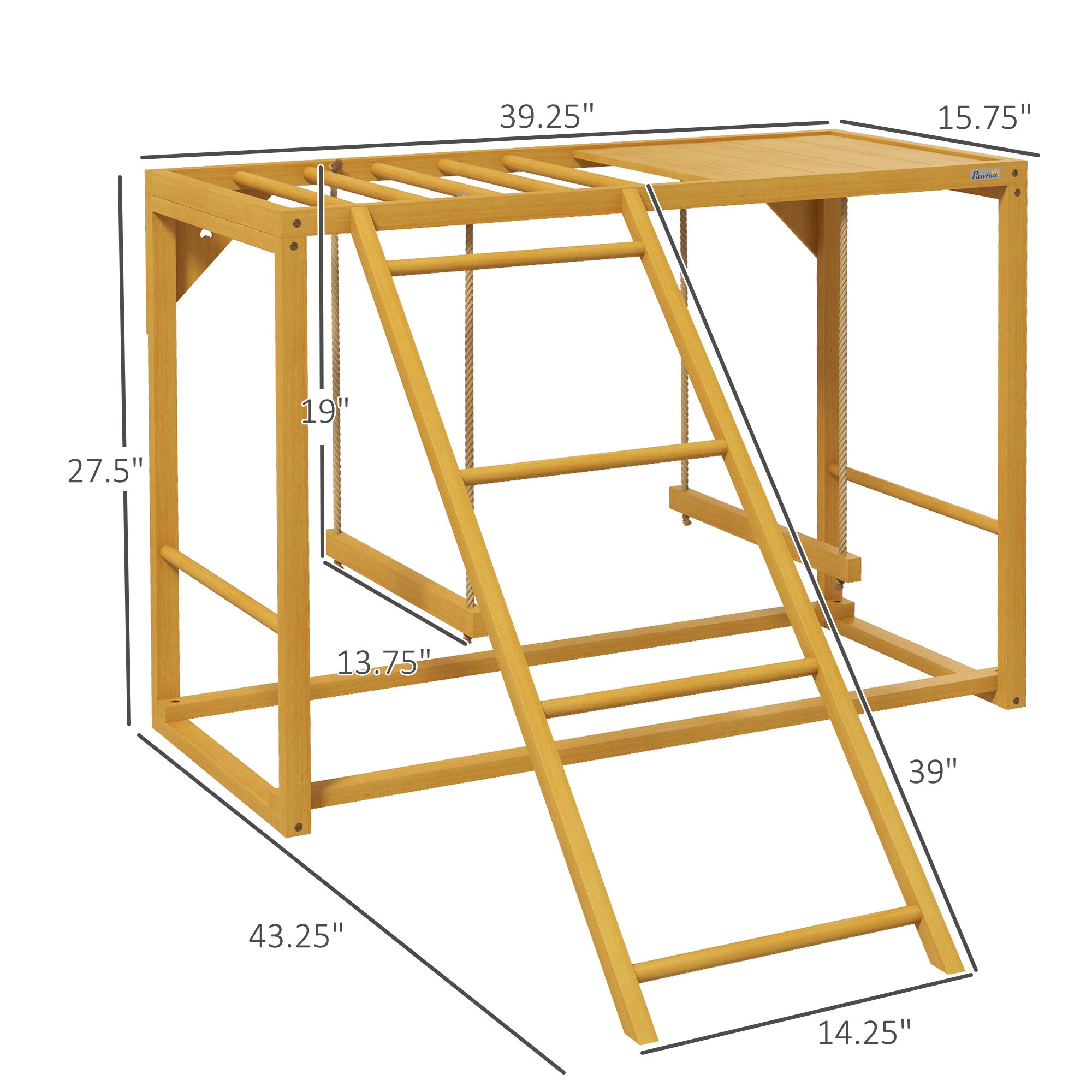 Orthopedic Dog Bed, PawHut Chicken Activity Play with Swing Set for 3-4 Birds, Wooden Chicken Coop Accessory with Multiple Chicken Perches & Hen Ladder, Natural, Natural Dog Bed,Wood Cat Bed