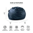 thumbnail image 6 of Big Joe Fuf Large Foam Filled Bean Bag Chair with Removable Cover, 4 feet Big, 6 of 12
