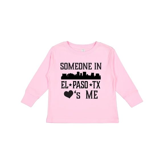 Inktastic El Paso Texas Someone Loves Me Skyline Boys or Girls Long Sleeve Toddler T-Shirt