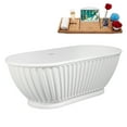 thumbnail image 3 of 67" Streamline B-484-217-PBR Soaking Matte White Freestanding Tub and Tray With Internal Drain in Polished Brass, 3 of 10