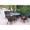 Orange, variant on Jeco 5pc Windsor Black Wicker Dining Set - Midnight Blue Cushions