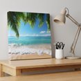 thumbnail image 4 of Ships Next Day Canvas Wall Art 16"x16", Ocean Beach Wood Framed Canvas Print Painting, Palm Trees Summer Tropical Island Seaside Ready to Hang Picture Wall Decor for Home Bedroom Kitchen Office, 4 of 9