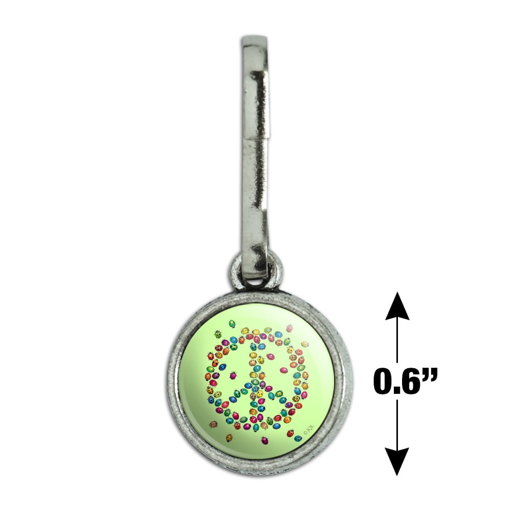 Silver Ladybug Clip on Charm Zipper Pull Insect Dangle Purse Charm