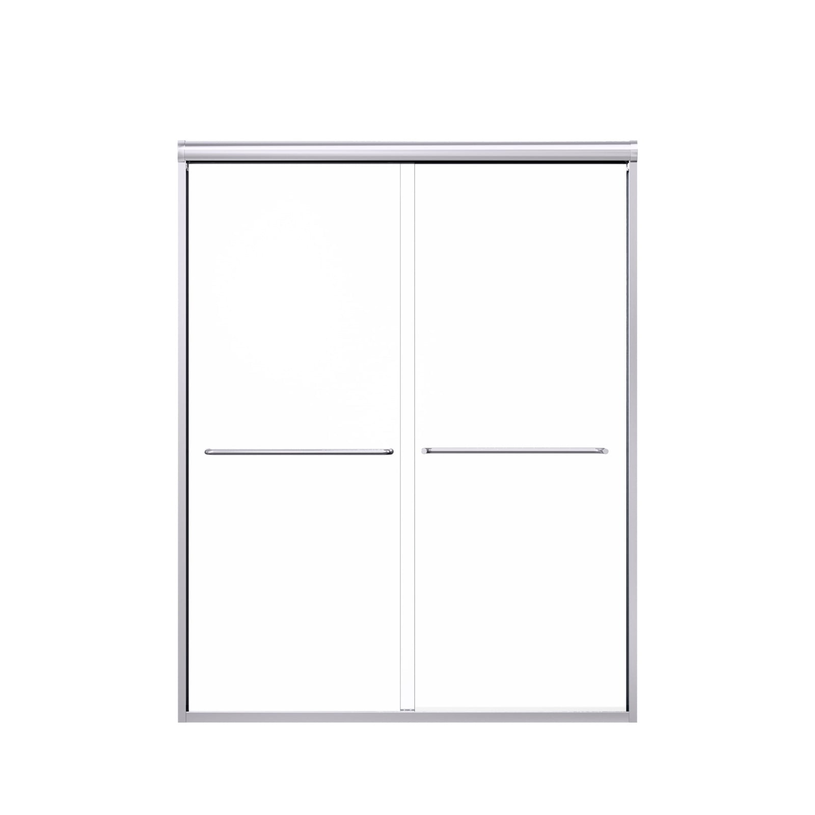 Hommoo 56"-60"W x 72"H Semi-Frameless Double Sliding Shower Door, Bypass Shower Door, 1/4" Thick SGCC Tempered Glass Door, Chrome