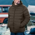 thumbnail image 2 of Mrmaere Men's Hooded Packable Puffer Jacket Lightweight Quilted Warm Insulated Coat for Winter Casual & Travel Wear Brown S, 2 of 9