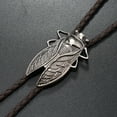 thumbnail image 3 of tamizeot Retro Rope Bolo Tie For Men Suitable For Daily Wear Fine Workmanship And Delicate Details Alloy Bolo Deep coffee colored cicada, 3 of 6