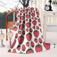 thumbnail image 2 of Red Strawberry Plants Fruit White Pattern Blanket,Comfortable Soft Flannel Throw Blanket,All Season,Warm Lightweight Blankets for Sofa Bed Couch Living Room Chair,40"x50", 2 of 4