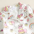 thumbnail image 6 of Cjfdfy Toddler Baby Girls Birthday Pajamas Outfits Goose Bow Cake Print Lapel Long Sleeve Lace Trim Tops And Pants Set Cute My Birthday Party Fall Winter Sleepwear 1-7Y, 6 of 9