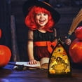 thumbnail image 3 of Wzzjkit Halloween LED Triangles Lantern Electronic Candle with Pumpkin Coffin and SkeletonElements, 3 of 5