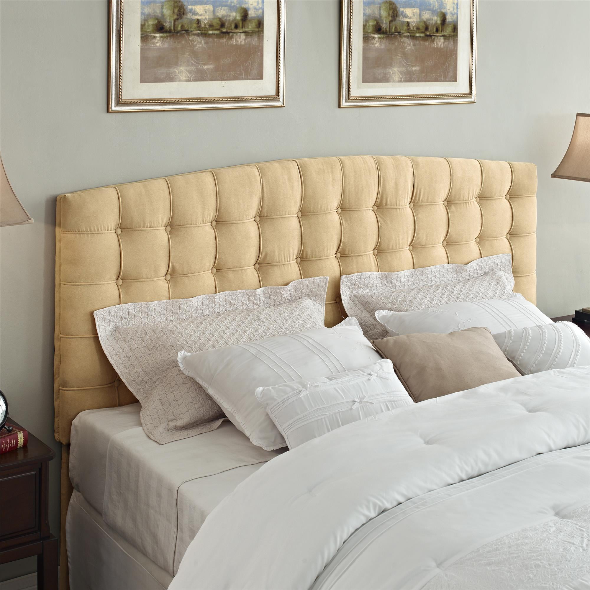 Dorel Living Winsted Linen King Headboard with Nailheads Beige