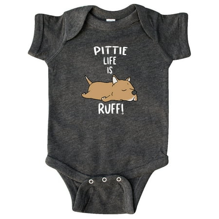 

Inktastic Pittie Life is RUFF! Pit Bull Tan Gift Baby Boy or Baby Girl Bodysuit