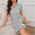 thumbnail image 5 of Censtreet Plus Size Nightgowns for Women Oversized Sleep Shirt Short Sleeve Nightshirt T-Shirt Dress Sleepwear M-3XL, 5 of 6
