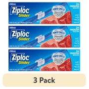 (3 pack) Ziploc Freezer Bags, Gallon Size Reusable Slider Bags, Power Shield Technology, 24 Count