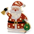 thumbnail image 1 of 12" Wood-Look Double Sided Santa with 10 Warm White Battery Operated LED Lights, 1 of 1