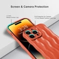 thumbnail image 2 of Compatible with iPhone 14 Pro Max 6.7" Case, Cute Glossy Water Ripple Pattern Phone Case, Curly Wave Frame Design for Women Girls, Soft TPU Slim Fit Shockproof Full-Body Protection Cover, Coral, 2 of 12