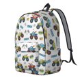 thumbnail image 2 of Monster Cartoon Truck White Pattern Backpack for School, Cute School Bag with Adjustable Shoulder Straps and Padded Back, 15.7"x11.8"x5.5", 2 of 5