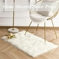 thumbnail image 2 of YJ.GWL Fluffy Faux Sheepskin Plush Area Rug Soft Fuzzy Rugs Floor Carpet for Bedroom Living Room,2'x 3',White, 2 of 6