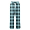thumbnail image 5 of BOOMNY Men's Pajama Pants Wide Leg Pajamas Pants for Men Plaid Soft Pj Bottoms Pant With Pockets Cozy Homewear Loungewear, 5 of 6
