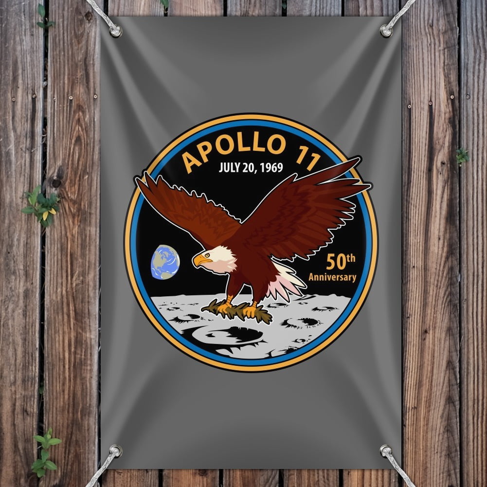 NASA Apollo 11 50th Anniversary Patch with Eagle on The Moon Home Business Office Sign