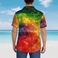 thumbnail image 5 of Colored Rainbow Mens Hawaiian Shirt Short Sleeve Casual Button Up Tropical Summer Beach Shirt, 5 of 9