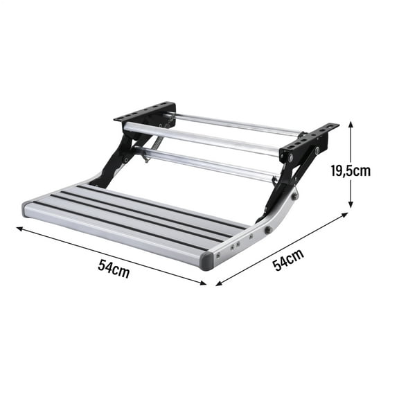 WZTO Folding Truck Step Portable Single RV Step 330 Lbs Load Non-Slip Mobile Home Stairs with Silver Powder Coating for Motorhomes adorable