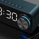 thumbnail image 4 of Reloj despertador LED con radio FM, altavoz Bluetooth inalámbrico, pantalla espejo, compatible con entrada auxiliar, TF, USB, reproductor de música inalámbrico para oficina y hogar. Azul, 4 of 4