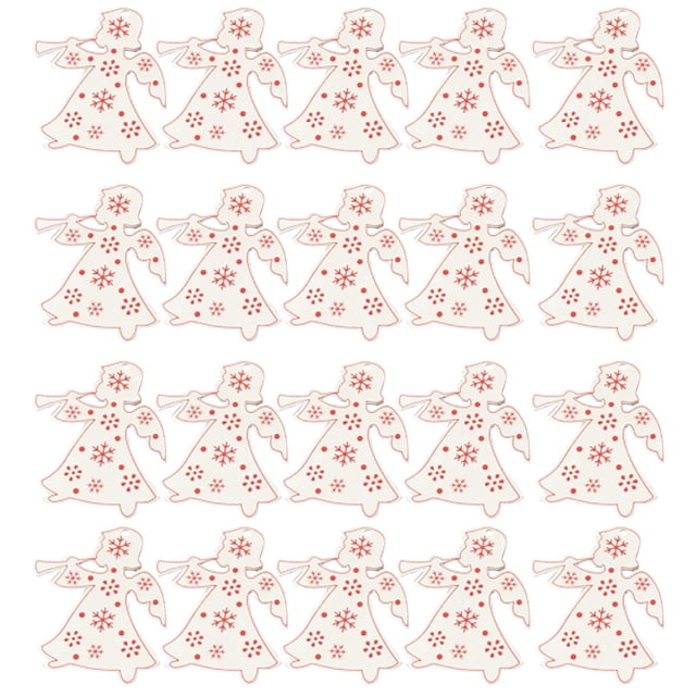 Yuarrent Paquete de 100 adornos colgantes Material de primera Colgante de Artesanía Diseño único Decoración navideña Rodajas de Kits de decoración para fiestas rojo blanco Winkel Yuarrent HA059725-01B