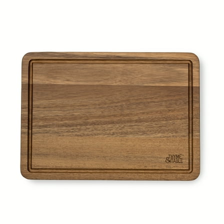 Thyme & Table Medium 10"x14" Acacia Wood Cutting Board with Triangle Shaped Anti-Slip Grips