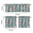 thumbnail image 6 of Pioneer Kitchen Curtains and Valance Set 24 Inch Tier Flowers Teal Curtains Small Drapes for Cafe Living Room Bathroom Farmhouse 3 Pieces Set Rod Pocket, 6 of 6