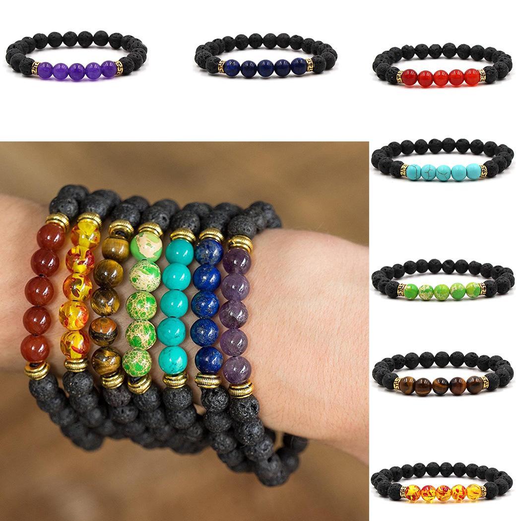 Healing Therapy Bracelets Stone Beads Stretch Strand Bracelets Healing
