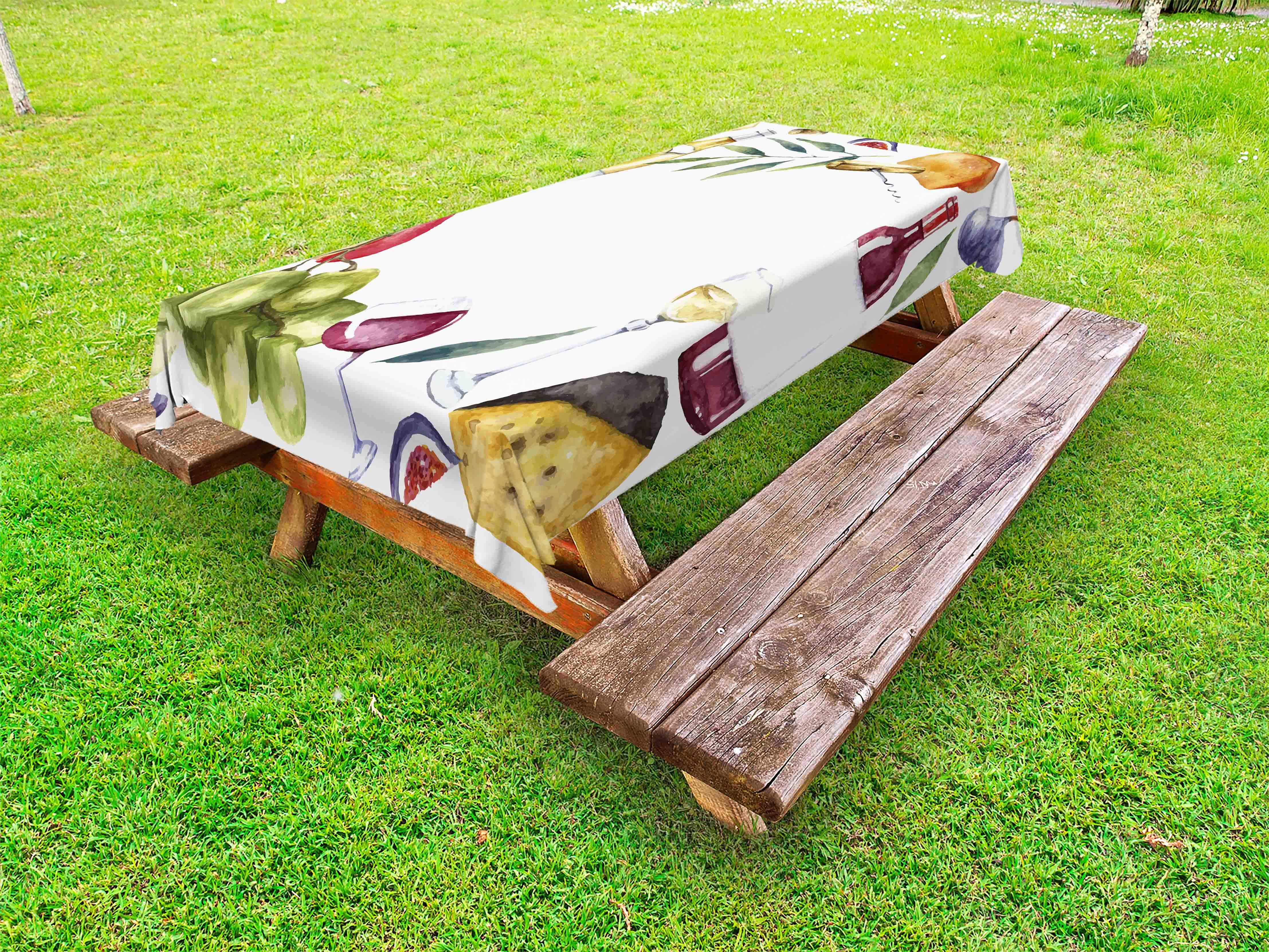 Wine Outdoor Tablecloth, Round Frame with Hand Painted ...