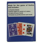 Hickoryville Euchre Playing Cards Bundle - 2 Euchre Decks in One Box with Suit Marker Dice