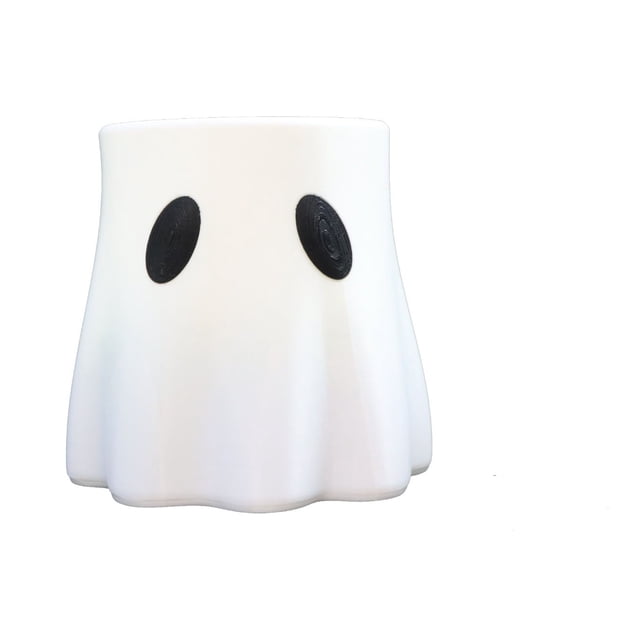 Jarrón de Maceta de Cubo Fantasma | Decoración de Halloween para interiores y exteriores | Lindo cubo fantasma de plástico espeluznante • Soporte de exhibición de helecho • Cuenco de dulces único •