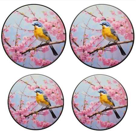 

Bahomeck Electric Stove Burner Covers Set Of 4 Yellow And Blue Bird Sitting On Cherry Blossom Tree Metal Gas Stove Burner Covers Protecting Gas Stoves 8 Inch And 10 Inch