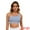 Blue, variant on DARING DIVA Women's Three Spaghetti Thin Straps Sports Bra Fitness Tank Top Beige S