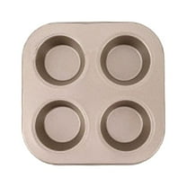 4Cup Cake Mould Pan Non Stick Metal Baking Pans Even Heating Easy To Clean