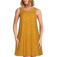 thumbnail image 1 of Fotbe Gold Glitter Vestido de Verano sin Mangas para Mujer – Vestido Midi Línea A, Estilo Camiseta Floral, Vestido Playero Casual y Fluido, 1 of 7
