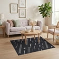 thumbnail image 3 of ODIKA 4'x6' White Dark Charcoal Geometric Lines Washable Area Rug Dynamic Abstract Pattern Design for Dorm Room, Small Living Stain Resistant Low Profile, Easy Care, 3 of 7