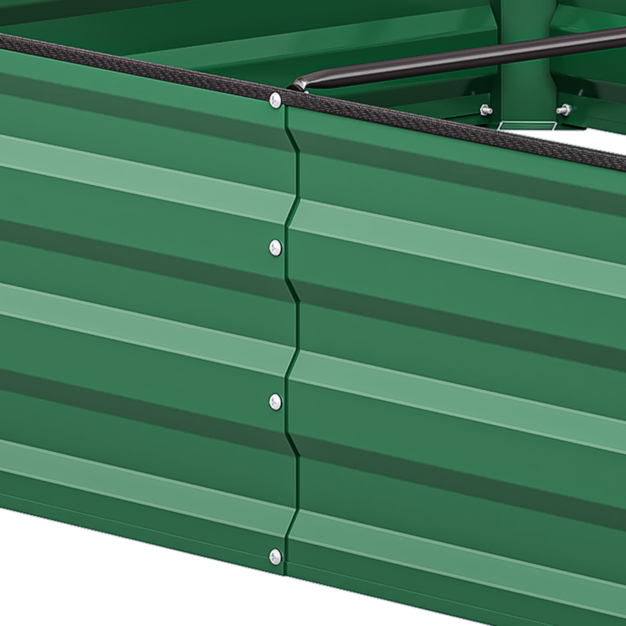 Uforic 12ft x 4ft Raised Garden Bed Kit Galvanized Metal Planter Box with Safety Features, Green