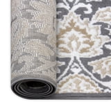 Mainstays Damask Charcoal, Indoor Area Rug, 4'11