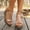 Brown, variant on Women's Comfortable Wedge Heel Sandals Sparkly Rhinestone Embellishment Plus Size Spring Summer Trendy Casual Gold 38