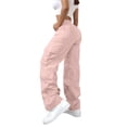 thumbnail image 4 of Pantalones Cargo Mujer Pierna Ancha Elástico Talle Alto Ligero Pantalones De Senderismo Casual Holgado Moda Ropa De Calle Y2k Trajes, 4 of 7